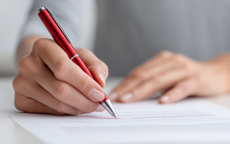 Persona intenta nel preparare dei contenuti redazionali in inglese